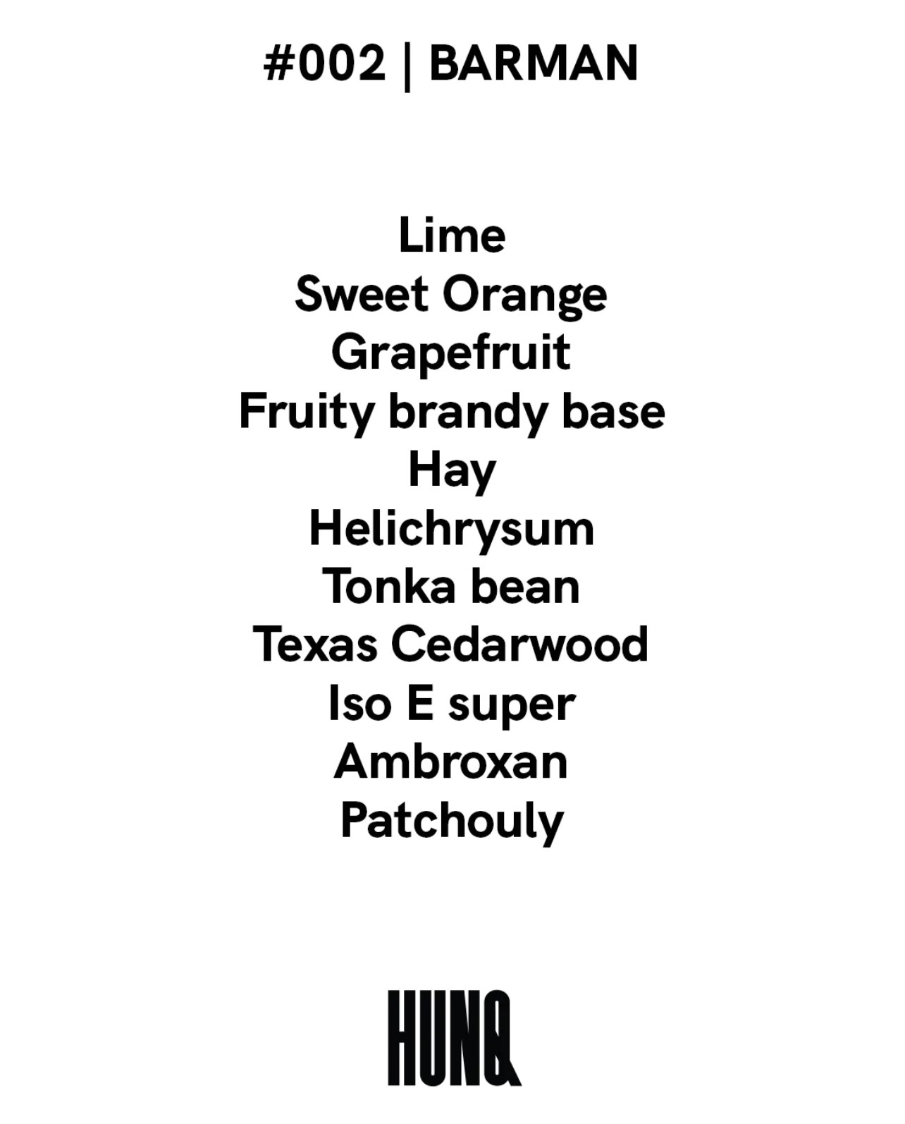 HUNQ, 002 BARMAN, Eau de Parfum, 100ml - Image 3